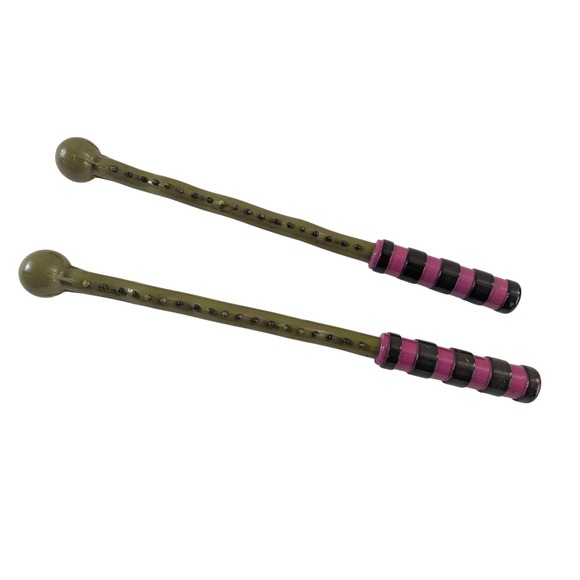 Unbranded Other - Battat Caterpillar Toy Drumsticks Green Black Set 2 Striped‎ Handle Replacement